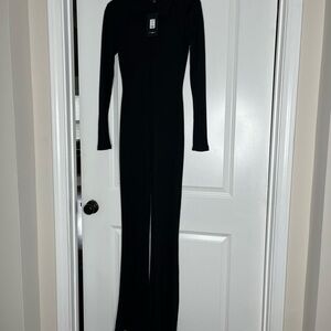 Fashion Nova Black Mock Neck Bodycon Jumpsuit